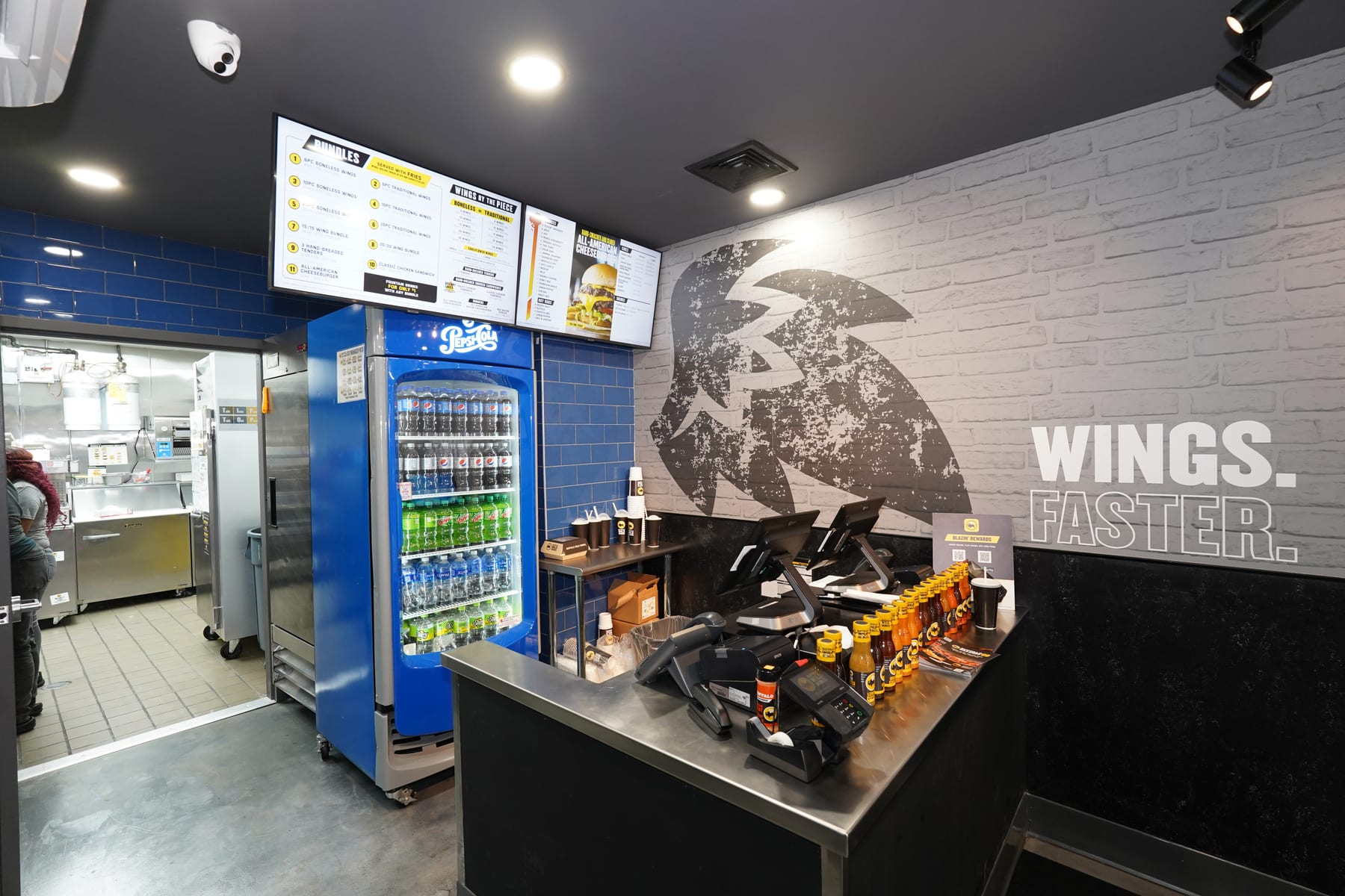 Buffalo Wild Wings GO in New York, interior view 2, designed by Zelta Design