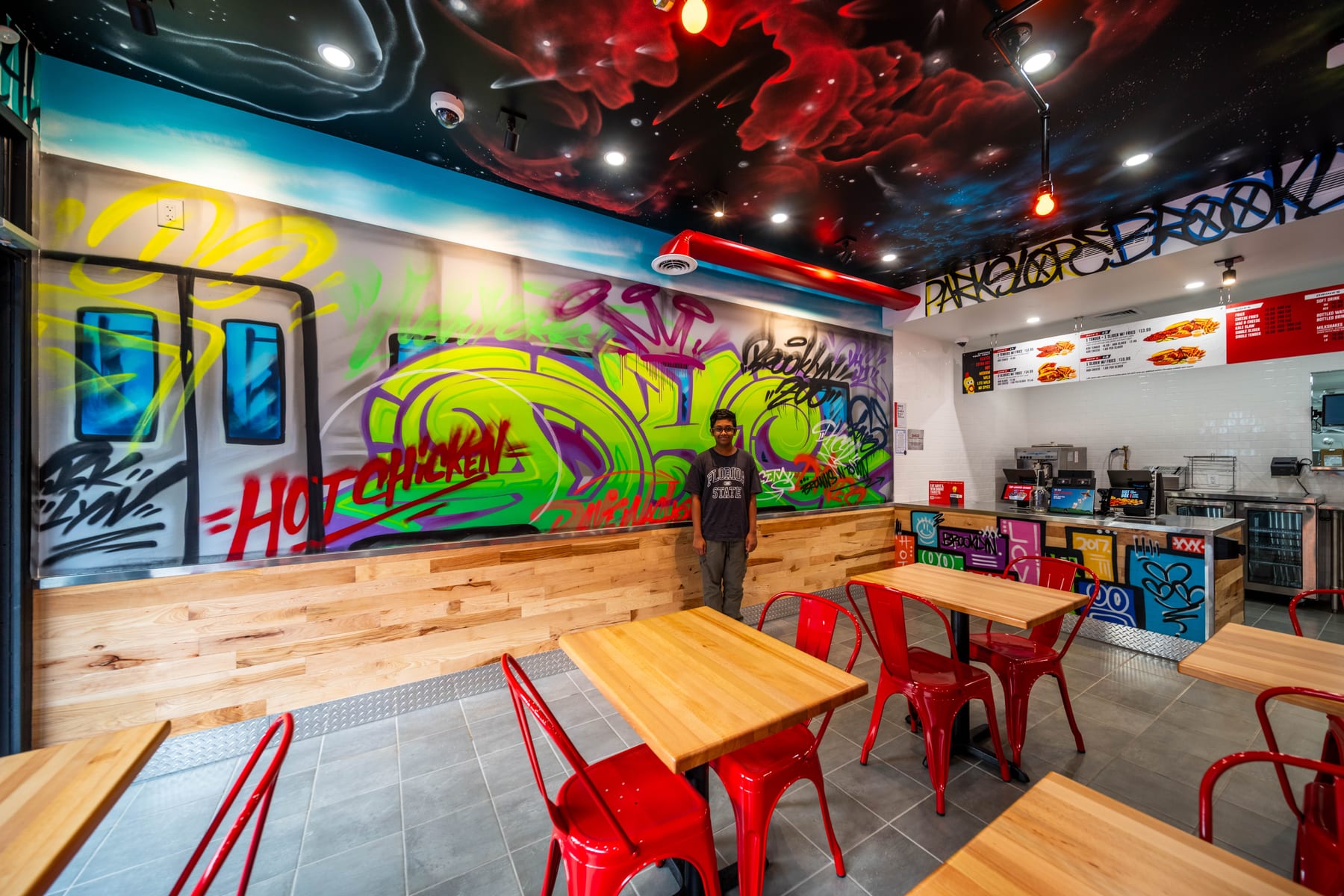Dave's Hot Chicken in Brooklyn, New York, interior view 6, designed by Zelta Design