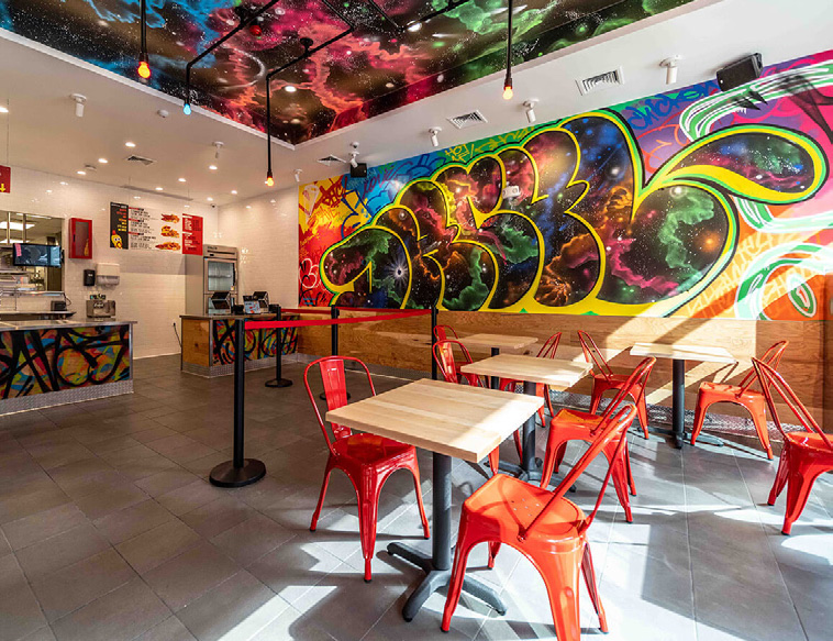 Dave's Hot Chicken in Hell's Kitchen, New York, interior view 2, designed by Zelta Design