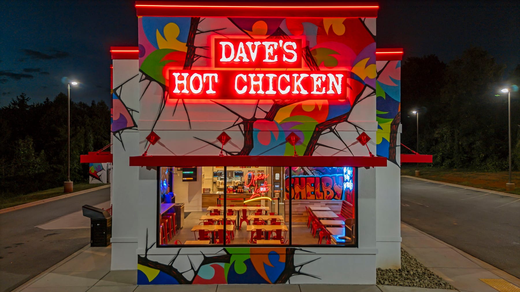 Dave's Hot Chicken in Shelby, designed by Zelta Design