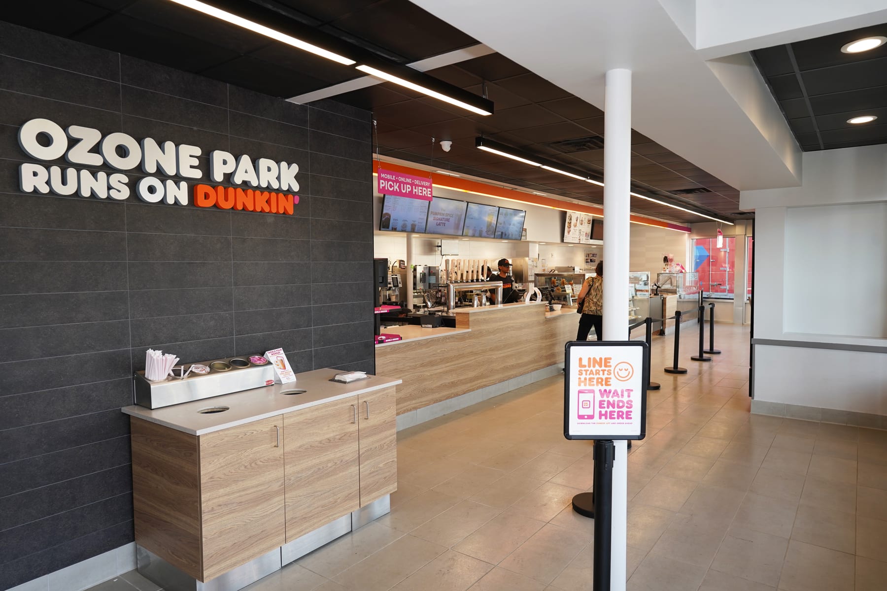 Dunkin' in Ozone Park, Jamaica, New York, interior view 3, designed by Zelta Design