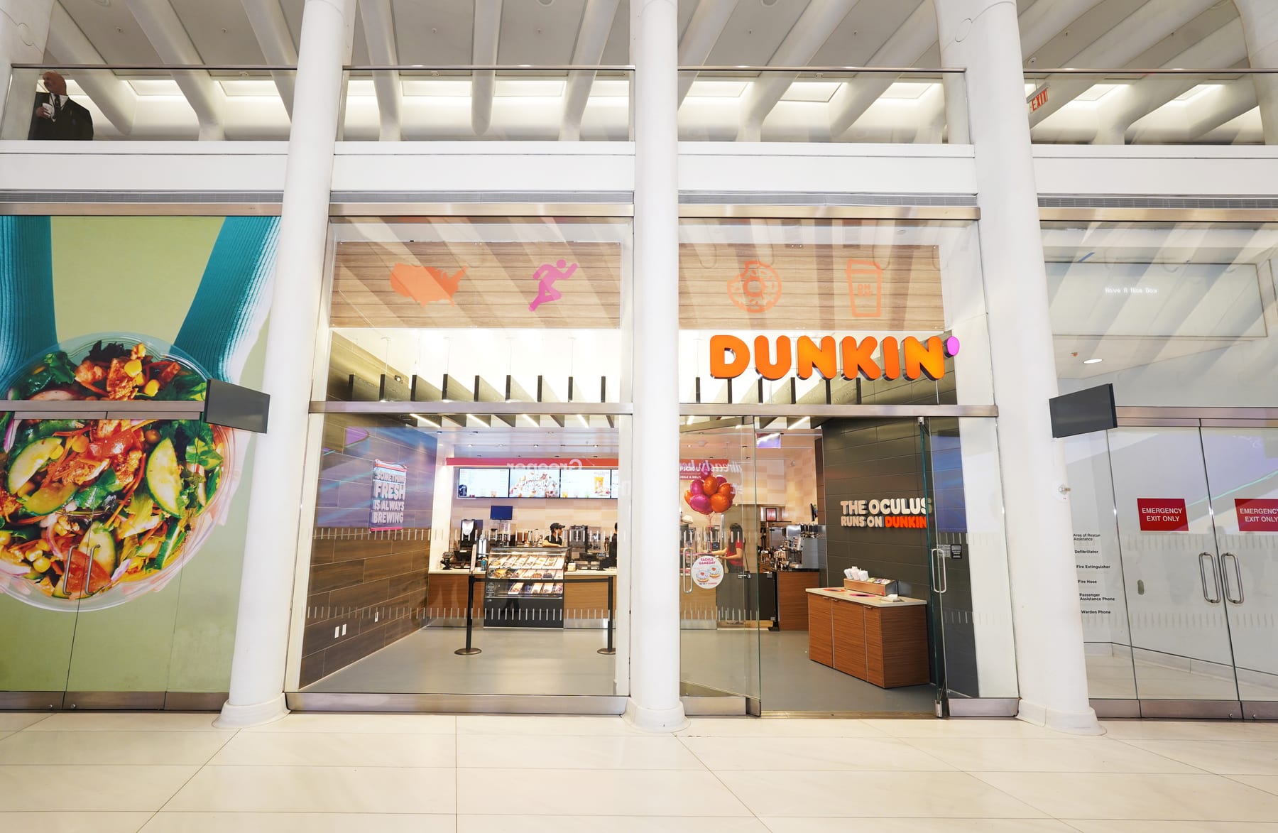 Dunkin' in The Oculus, designed by Zelta Design