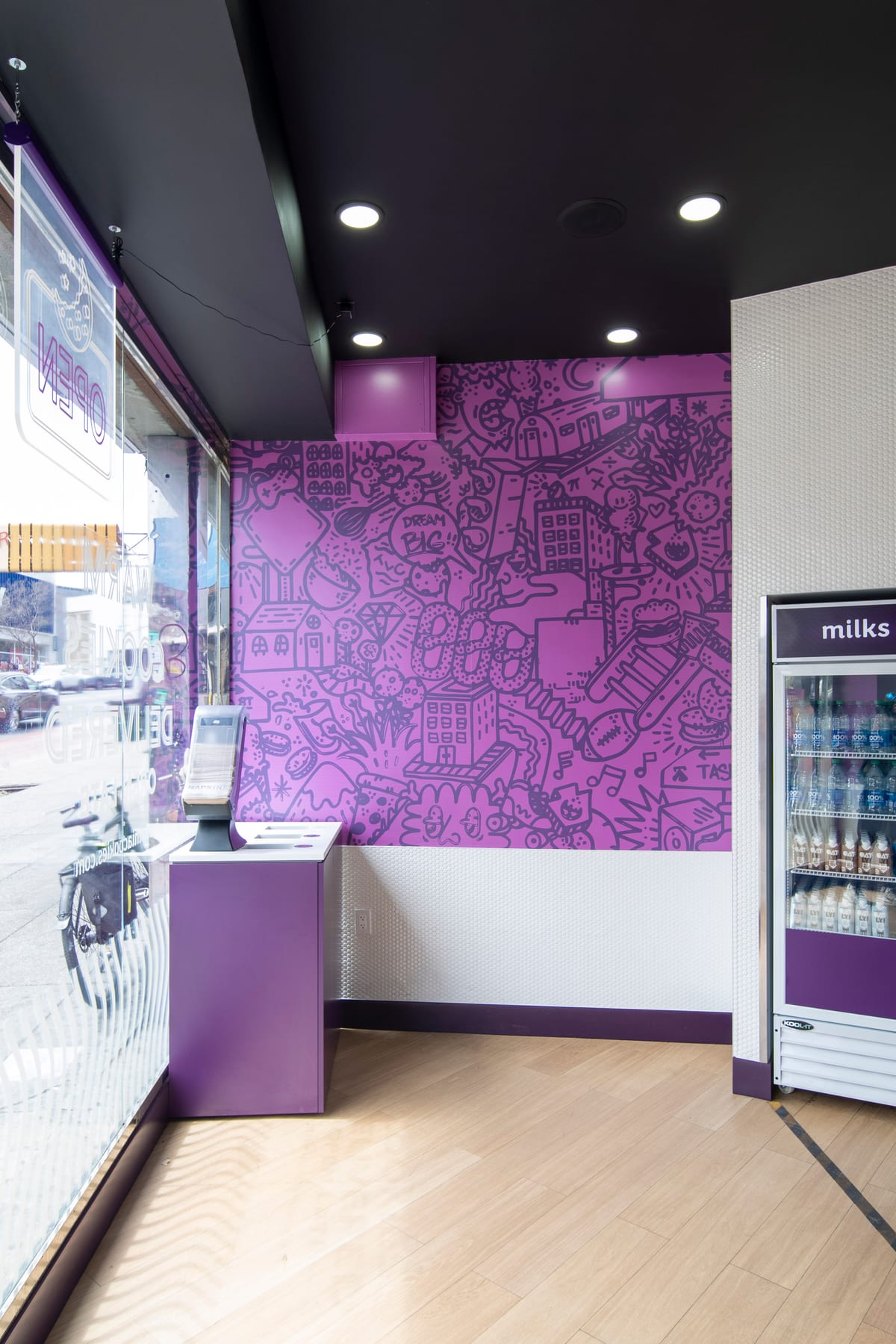 Insomnia Cookies in Bronx, New York, interior view 5, designed by Zelta Design