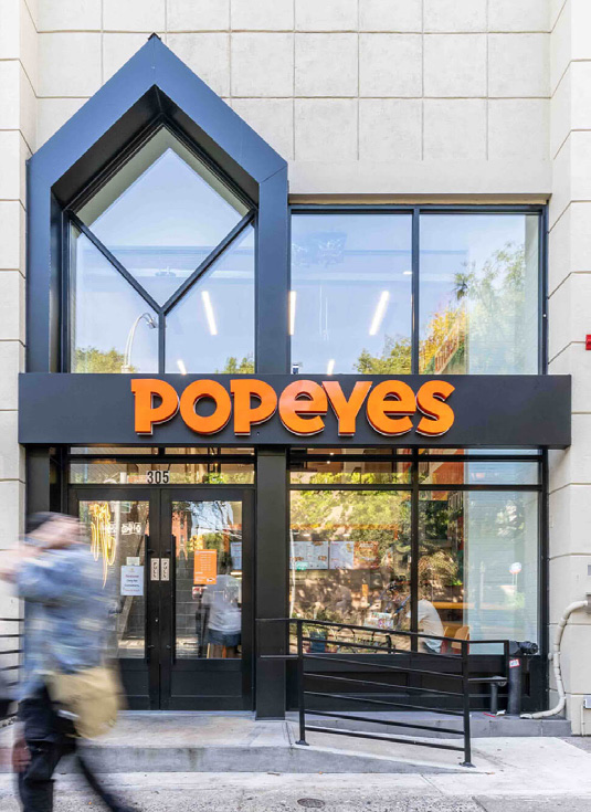 Popeyes in Greenwich Village, designed by Zelta Design