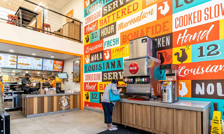 Popeyes in Greenwich Village, New York, interior view 3, designed by Zelta Design