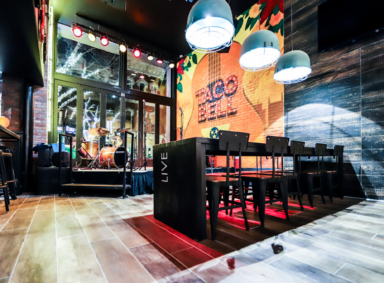 Taco Bell Cantina in Nashville, Tennessee, interior view 4, designed by Zelta Design